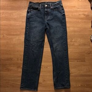 AE Dark Wash High Rise Straight Jeans // brand new, never worn!
